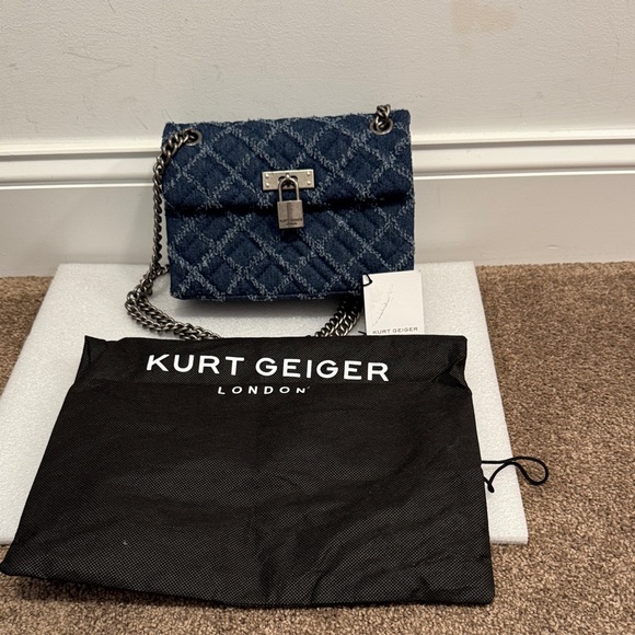 Kurt Geiger Handbags - Kurt geiger the Brixton denim quilted shoulder bag purse dustbag NWT
